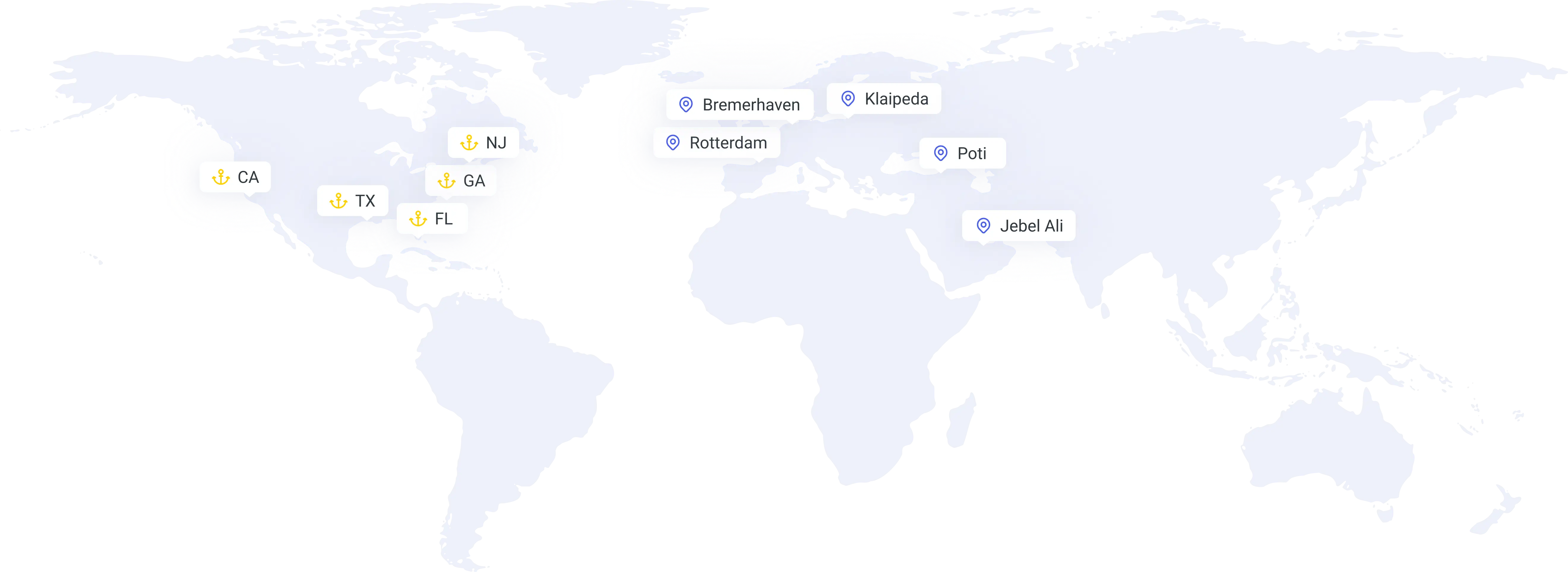 Ports & Delivery Destinations